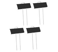 SHINEOFI 4pcs Metal Plant Labels Garden Markers 30cm Black Reusable Plant Tags for Vegetable Seedlings Herb Pots Outdoor Gardening