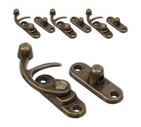 SHINEOFI 4pcs Mini Swing Arm Latch Clasp Buckle Latch Zinc Alloy Vintage Right Lock Hook Hasp for Jewelry Box and Wooden Case
