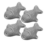SHINEOFI 4Pcs Miniature Iron Fish Figurines Cast Iron Fish Sculptures 7.7X6X1.6Cm Office Table Decor Living Room Decoration