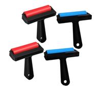 SHINEOFI 4pcs Plastic Brayers Rollers for Printmaking and Gluing Friendly Ink Rollers with Ergonomic Handles Art Tools for Paper Cloth Wood Crafts Easy to Clean DIY Craft Supplies