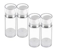 SHINEOFI 4pcs Plastic Cosmetic Pump Bottles 50ml Each, Refillable Airless Lotion Dispenser for Shampoo and Toner, Portable Travel Pump Containers Preventing Waste