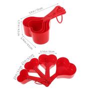 SHINEOFI 4pcs Plastic Heart-Shaped Measuring Spoon Set for Wet and Dry Ingredients, Multipurpose Baking and Cooking Spoons, Tablespoon and Teaspoon for Home Kitchen Use Random Color