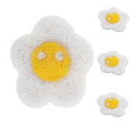 SHINEOFI 4pcs Poached Egg Felt Hairpin Cartoon Hair Clip Felt Toy for Boys and Girls and Adults Diy Craft