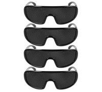 SHINEOFI 4pcs Portable Pin Hole Spectacles for Eyesight Improvement with Full Frame Protection, Lightweight Plastic Eyeglasses Suitable for Outdoor Sports and Daily Use