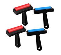 SHINEOFI 4pcs Printmaking Brayers Roller Plastic Crafting Ink Applicators with Comfortable Grip Easy to Clean Suitable for Paper Fabric Wood Art Projects