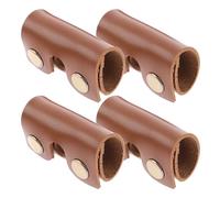 SHINEOFI 4pcs Safety Razor Case Travel Set for Double Edge Razor Head Lightweight Synthetic Leather and Iron Protective Sheath with Impact Resistance for Bathroom and Daily Use