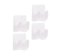 SHINEOFI 4pcs Self-adhesive Abs Curtain Rod Holder Brackets for Shower and Window Poles Strong Stable Curtain Rod Hooks Easy No-drill Installation for Home Bathroom Bedroom Kitchen Use