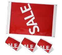 SHINEOFI 4pcs Self Adhesive Sign Stickers for Retail Store Window Wall Standard High Definition Print Commercial Business Display for Seasonal and Events
