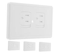 SHINEOFI 4pcs Self Closing Outlet Covers Solid Wall Plug Safety Plates for Protection Easy Installation for Center Screw Outlets