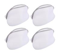 SHINEOFI 4pcs Shoe Washing Machine Bags for Trainers and Athletic Footwear, White Polyester Mesh Laundry Bags with Zipper, 16x10 Inches, Washer Compatible, Separates Shoes from Drum