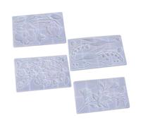 SHINEOFI 4pcs Silicone Flower Mold Set DIY Epoxy Silicone Mould Magnolia Lily Plum Peony for Resin Craft Making