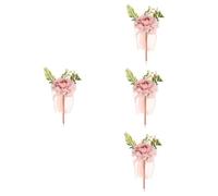 SHINEOFI 4pcs Simulation Flower Bouquet Ballpoint Pen Realistic Decorative Mother's Day Stem Epiphyllum Design Unique Practical Writing Accessory for Moms