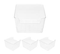 SHINEOFI 4pcs Small Hamster Sand Bath Box Clear Plastic Toilet Tray with Anti-slip Base for Mice Gerbils Lemmings Portable Digging Shower Container for Small Pets