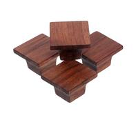 SHINEOFI 4Pcs Solid Wood Cabinet Knobs Square Pull Handles Nordic Design Decorative Wood Door Handles for Cupboards Wardrobes Kitchen Furniture Accessories