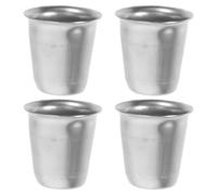 SHINEOFI 4pcs Stainless Steel Communion Chalice Goblet Set Plate, Silver Holy Water Cup for Catholic Church Service, Sturdy Metal Wine Glasses for Religious Ceremonies and Outdoor Use