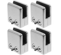 SHINEOFI 4pcs Stainless Steel Glass Shelf Brackets for Thick Glass Rectangular Wall Mounted Floating Shelf Holders with Non-Slip Rubber Gaskets Heavy Duty Corrosion-Resistant Supports for