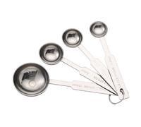 SHINEOFI 4Pcs Stainless Steel Measuring Spoon with Engraved Ergonomic Long Handles for Precise Kitchen Baking Cooking and Nursing Measurements