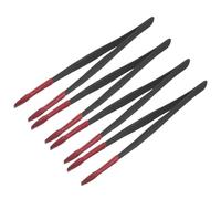 SHINEOFI 4pcs Stainless Steel Science Tweezers with Flat Wide Tip and Flat Spade Tip, Ergonomic Design for Enhanced Grip Security, for Scientific Work, Photo Development, Documents