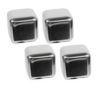 SHINEOFI 4Pcs Stainless Steel Whiskey Ice Cubes Food-Grade 304 Metal Whiskey Stones Reusable Drink Chillers for Bar Home and Restaurant Use