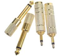 SHINEOFI 4pcs Stereo Audio Converter Audio Jack Converter Headphone Adapter 1/4 to 3.5mm Small Size Minimal Signal Loss Metal Golden