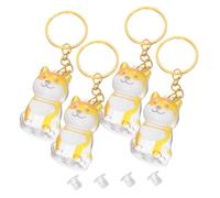 SHINEOFI 4pcs Transparent Dog Hair Keepsake Keychain Charm Lightweight Pet Memorial Collector for Dachshund Lovers Secure Storage Capsule to Showcase and Preserve Cherished Fur Memories