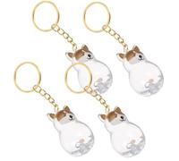SHINEOFI 4pcs Transparent Pet Hair Storage Pendant Dog Memorial Keepsake Keychains for Pet Owners Portable Cartoon Dog Hair Collection Bag Charms to Honor Your Pet's Legacy