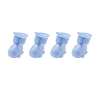 SHINEOFI 4pcs Waterproof Dog Boots for Small Dogs, Blue Tep Material Anti-slip Rain Shoes, Comfortable and Practical Pet Footwear for Rainy Days and Outdoor Use