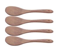 SHINEOFI 4pcs Wooden Rice Cooker Spatula with Flat and Round Head Spoons Heat-Resistant Wood Cooking Utensils for Stirring Serving Flipping Wok Stirrer and Rice Paddle