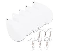 SHINEOFI 5 Pairs Heat Transfer Earrings, Sublimation Earring Pendants, MDF White Blank Surface for DIY Jewelry Making and Hands-on Craft Skills