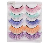 SHINEOFI 5 Pairs Natural Fake Eyelashes with Simulation Material, Convenient and Fashionable False Lashes for Beauty Salon Use and Home Personal Use, Highlight Appearance with Realistic
