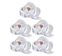 SHINEOFI 5 Rolls 1 Inch Holographic Round Self-Adhesive Stickers Labels for Sealing, Present Packaging, and Small Business Use - Rainbow Laser Thank You Sticker Set for Office, Classroom,