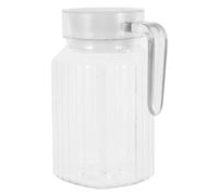 SHINEOFI 500ml Plastic Striped Juice Pitcher with Lid and Handle, Small Beverage Jug for Home and Bar Use, Fridge Door Compatible Drink Container