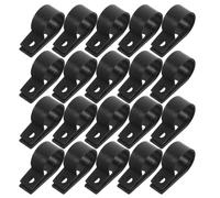 SHINEOFI 500pcs Black 3/4 Inch R-type Plastic Wire Clamp Cable Clips Cord Fixers Cable Organizer for Electrical Wire Management and Tube Fastening
