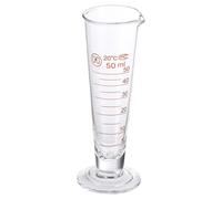 SHINEOFI 50ML Lab Graduated Measuring Cup with Spout Glass Conical Graduated Cylinder Beaker Thickened Borosilicate Beaker Mug Heat Resistant for Precise Measurement Chemistry and Science Experiments