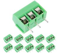 SHINEOFI 50Pcs 3-Pin Screw Type Pcb Terminal Block Connector, Green Insulating Electrical Terminal Blocks for Wiring and Industrial Electrical Applications