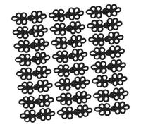 SHINEOFI 50pcs Black Chinese Knots Frog Closure Buttons for Cheongsam Sewing Traditional Leaf Pattern Fasteners for Clothing Curtains Crafts Decorative Handcrafted
