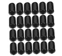 SHINEOFI 50pcs Black Rubber End Caps for Metal Tubing Round Tube Bolt Cap Covers Flexible Screw Thread Protectors Elastic Dome Bolt Covers for Rod Accessories