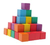 SHINEOFI 50pcs DIY Colorful Cube Square Blocks Rainbow Cubes Cube Craft Building Cubes Craft Cube Building Blocks Blank Cubes Wood Square Block Small Block