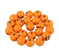 SHINEOFI 50pcs Halloween Round Wooden Beads with Polished Surface Rustic Farmhouse Style DIY Craft Spacer Beads for Halloween Decor Smooth Wood Material for Easy Stringing and Long Term Use