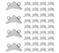 SHINEOFI 50pcs Heavy Duty Silver Iron Mirror Brackets for Wall Mounting with Stable Installation and Universal Compatibility, Modern Minimalist Corner Clips for Bathroom Glass Mirrors