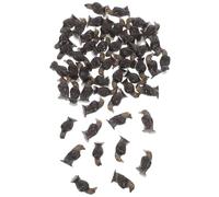 SHINEOFI 50pcs Luminous Mini Resin Crow Figurines Glow Dark Black Crow Bird Decorations for Halloween Garden Table Centerpiece Indoor Outdoor Party Statues