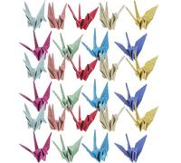 SHINEOFI 50pcs Origami Paper Cranes Garden Ceiling Hanging Garland Wedding Party Photo Props Hanging Decorations for Bridal Showers Anniversaries