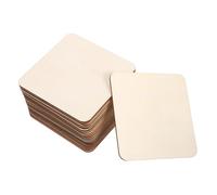 SHINEOFI 50pcs Unfinished Square Wood Natural Wood Craft Supplies for Painting Writing DIY Home Rustic Slices for Engraving and Creative Projects