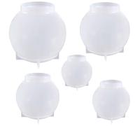 SHINEOFI 5pcs Ball Shapes Silicone Molds DIY Sphere Mold Flexible White Silicone Compatible with Most Casting Material Unique Creative Design for DIY Art Works