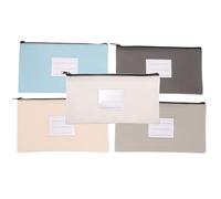 SHINEOFI 5pcs Bank Bag: Portable Pu Leather Receipt and Document Organizer with Label - Multi-Functional Storage Bag for Stationery and Bills Cards