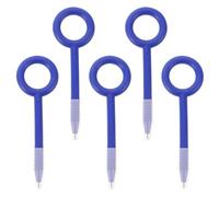 SHINEOFI 5pcs Bendable Jail Safe Pens with Nonlethal Balloon Tip, Reusable Tpe Material Ballpoint Pens for Prison Interviews, Flexible and Safe Writing Tools in Blue