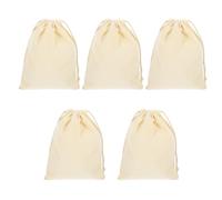 SHINEOFI 5pcs Cotton Drawstring Bags Blank DIY Supplies White Easy to Dry Convenient for DIY Use, for Teach Your Baby Drawing and Painting Storage