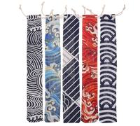 SHINEOFI 5pcs Drawstring Bags Portable Storage Pouches for Chopsticks Spoon Forks Camping Reusable Polyester-Cotton Tableware Organizer