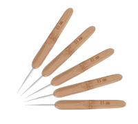 SHINEOFI 5pcs Dreadlocks Crochet Needles with Ergonomic Handle Single Head Hair Weaving Tools for Braiding Lightweight Knitting Needles for Braid Craft and Maintenance