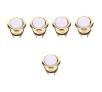 SHINEOFI 5pcs Elegant Gold Plated Doorbell Button Durable Chime Switch for Home Classic Round Design Reliable Replacement for Doorbell Chime Versatile Indoor Use